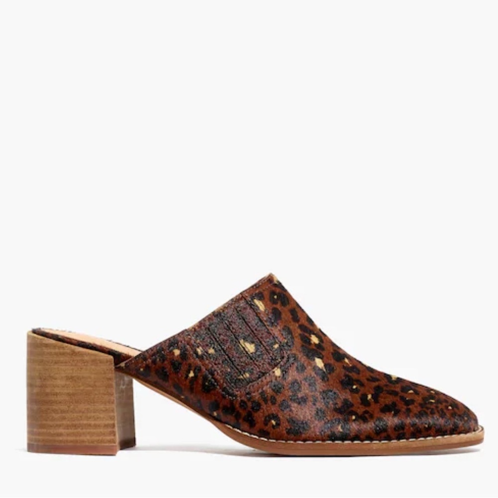 Madewell Carey Mule in Painted Leopard Calf Hair Size 10